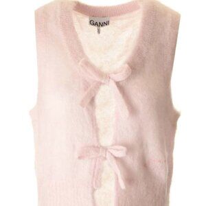 Ganni  Bow-Fastening Knit Vest
